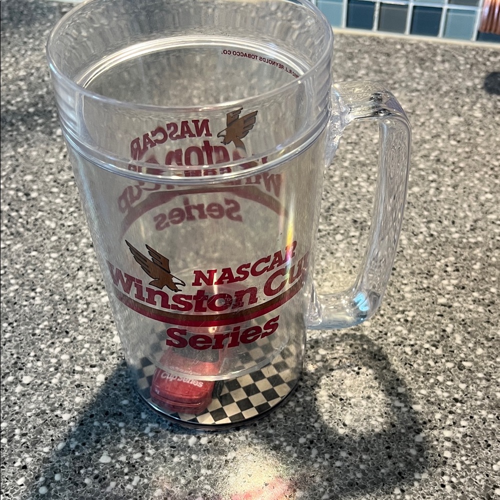 Vintage Nascar Acrylic Mug with Red Winston Cup Graphics - Picture 5 of 5